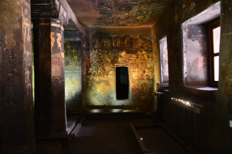 Caves with some Murals - Ajanta