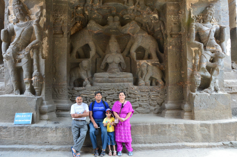 Satish, Girish & Family at Ellora