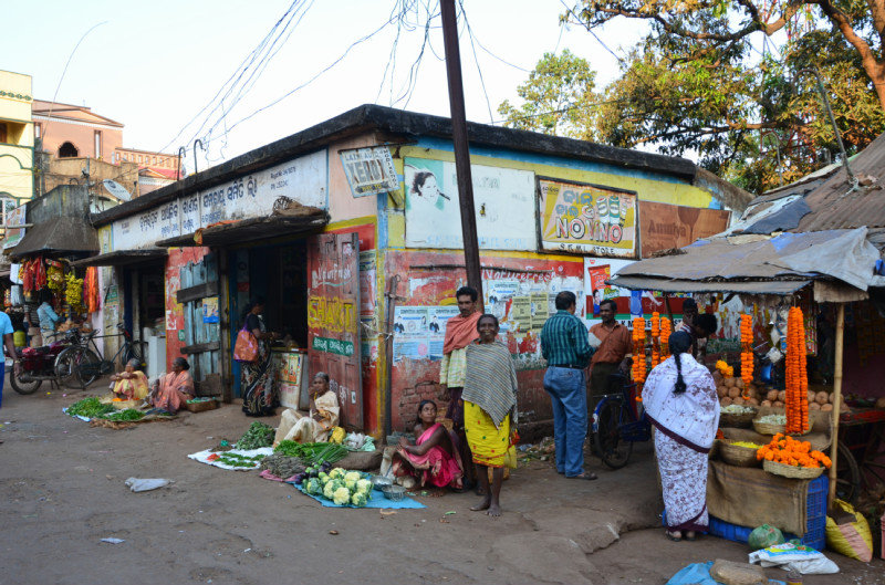Market scene with some Tribal people - Koraput