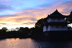 The Imperial Palace grounds at sunset