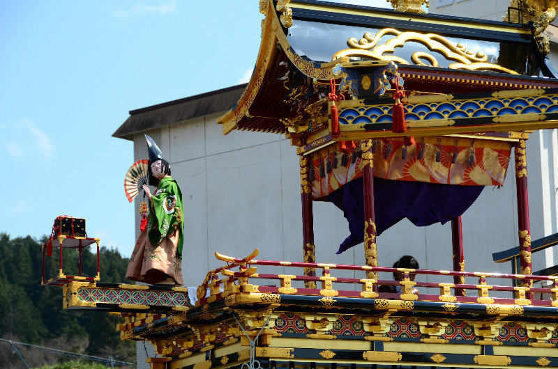 Colourful yatai with marionette, Takayama Festival