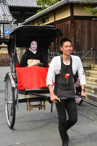 Rickshaw with a Geisha in it - Kyoto