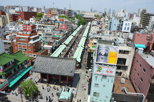 Asakusa aerial view of the Temple area from the Tourist Centre