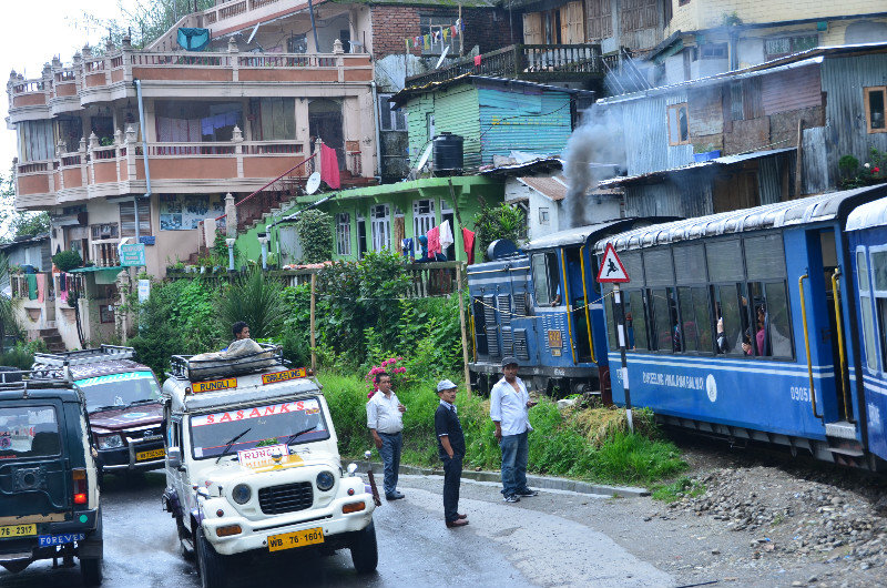 Toy Train and Traffic co exist - Darjeeling