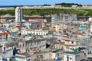 View from Barcadi House, Havana to the fort across the bay