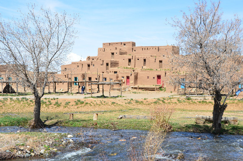 View of Taos Pueblo across the river