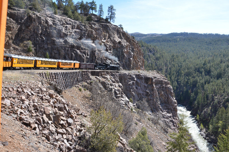 Durango - Silverton steam train on the edge