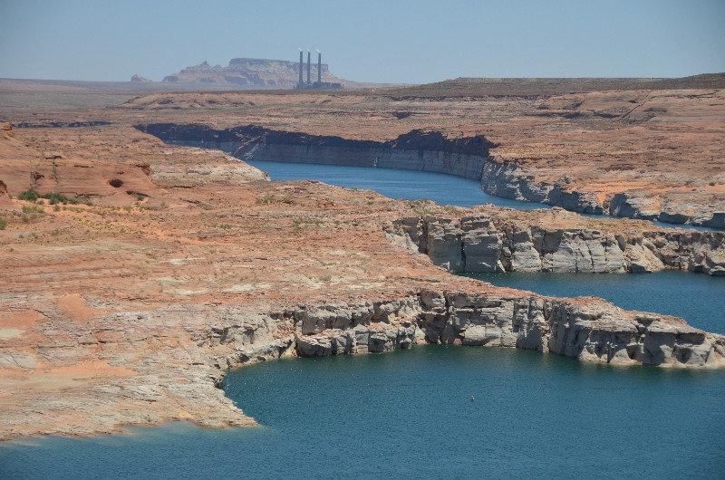Lake Powell with Navajo Mountain and the Navajo Generator behind