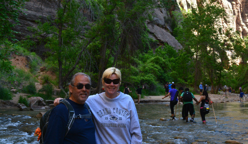 At the end of the River Walk while the more  hardy go onto The Narrows a 8 mile hike through the river- Zion