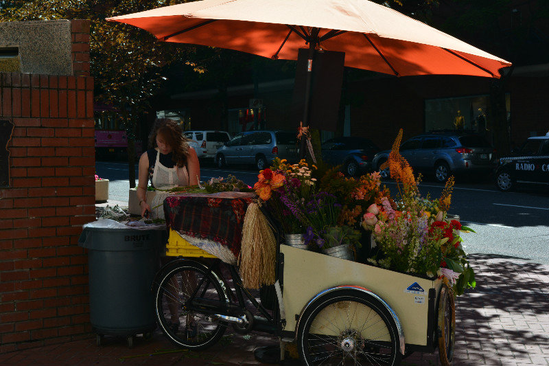 Flower seller, Downtown Portland