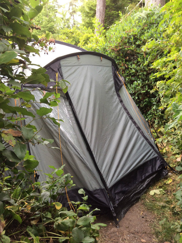 Our tight tent site Tofino.