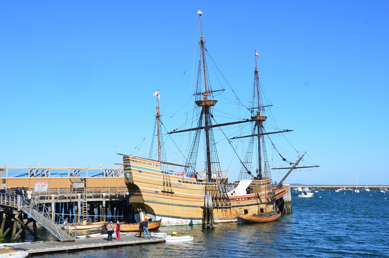 Replica of the Mayflower that brought The Pilgrim Fathers to Plymouth