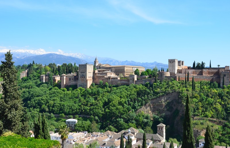 The beautiful Alhambra with the Sierra Nevada in the distance - Granada