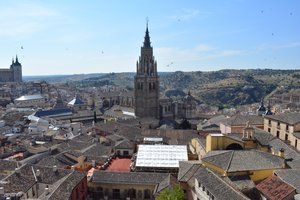 Aerial view of Toledo Old Town from the Cathedral