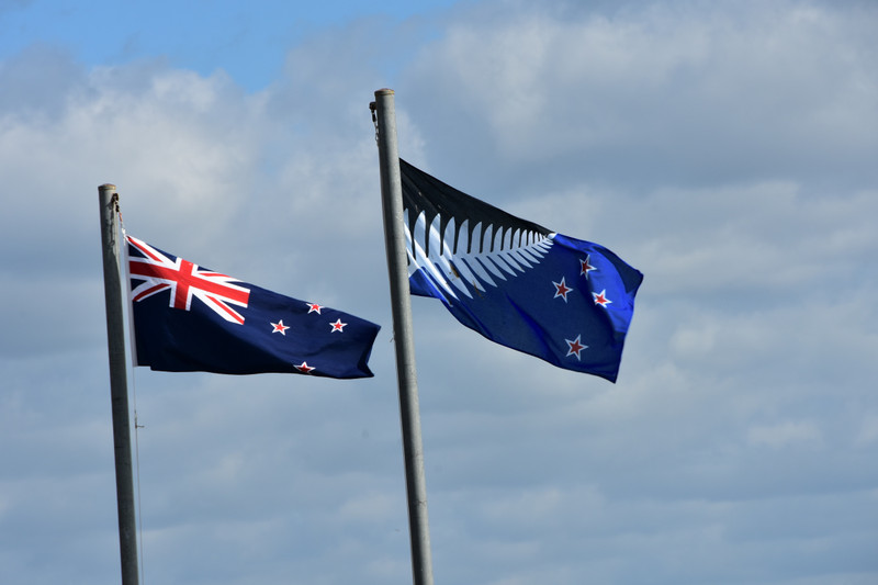 The finalist in the NZ 'Country Flag' competition. They voted to stay the same (on the left)