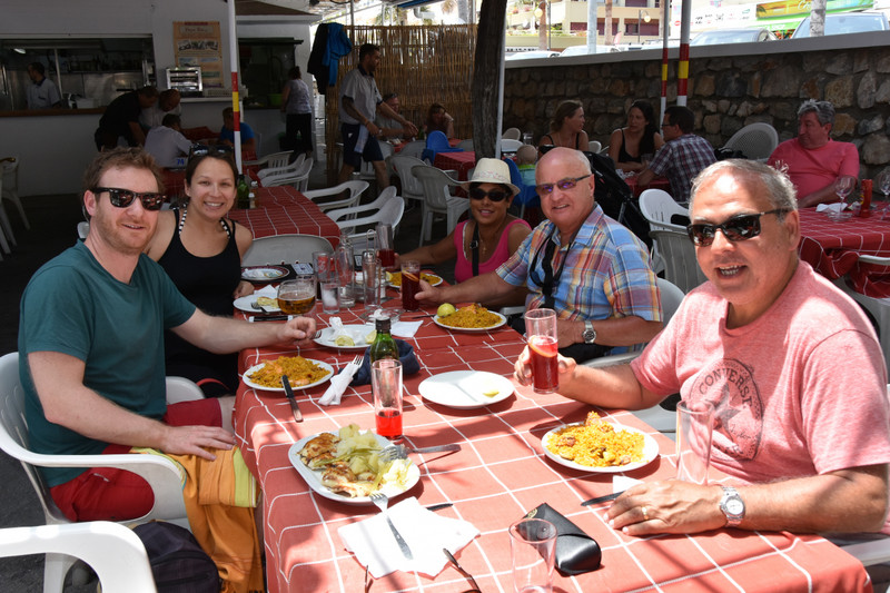 Paella lunch at Burrianna beach, Nerja
