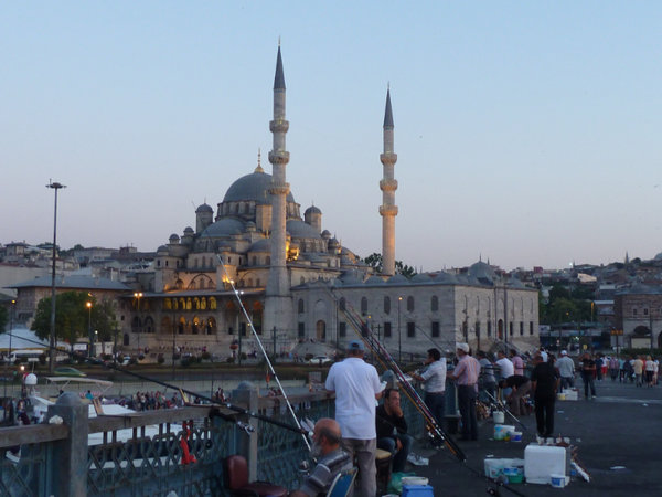 View from Galata bridge to Suleiman mosque (maybe, can be some other mosque too)