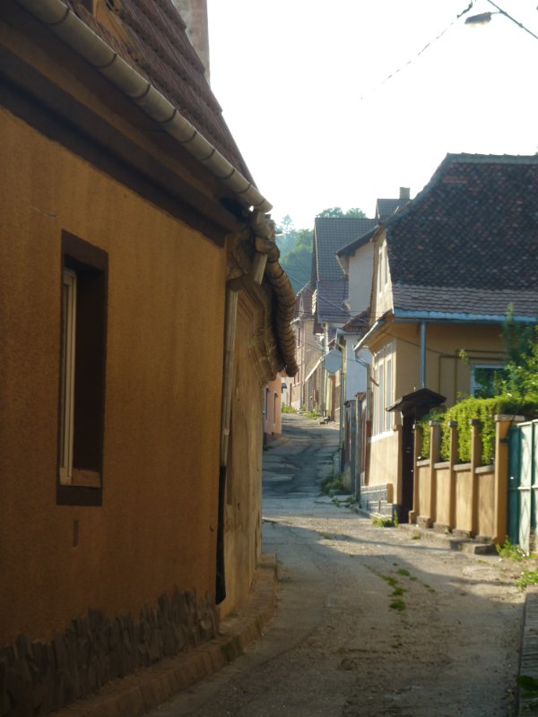 Street view from outside the old town wall where Romanians and Bulgarians had to live when Germans were ruling the city