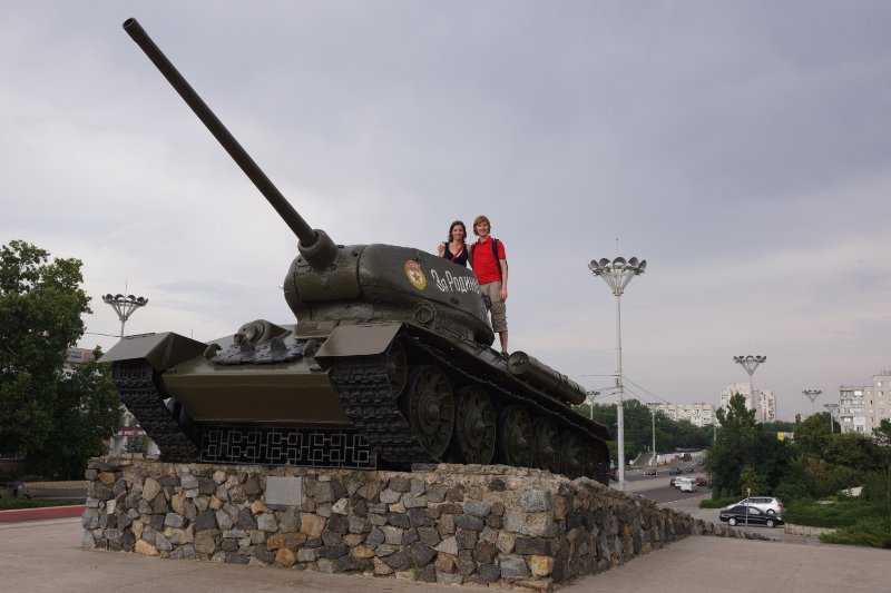 On a tank in Tiraspol