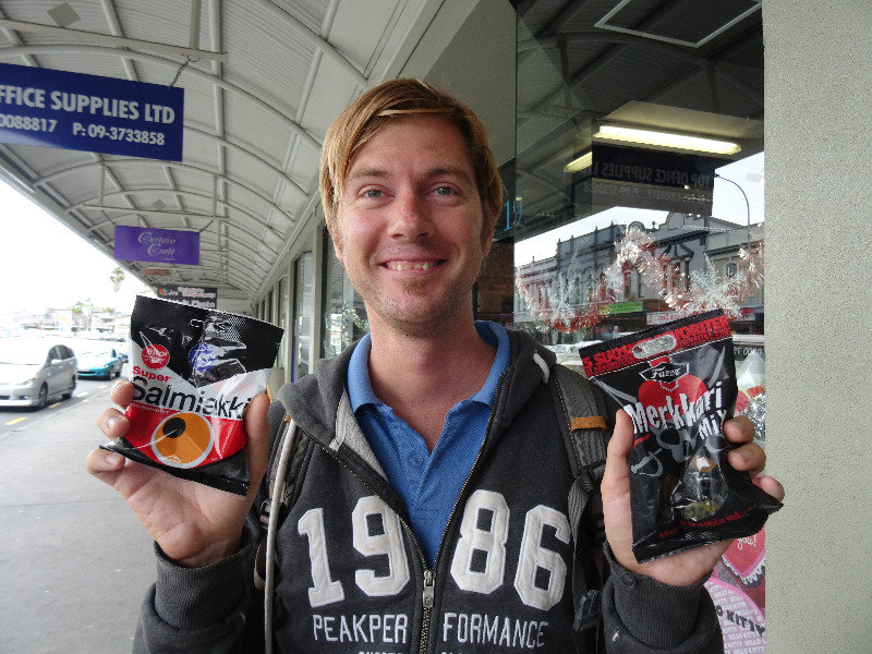 a happy traveler found Finnish candies at a Scandinavian store in Auckland!