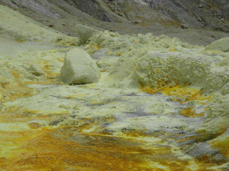White Island - sulfur
