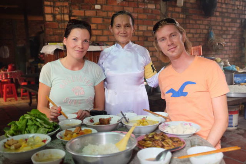 Mekong delta - dining with the head nun