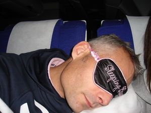 Mikey on plane