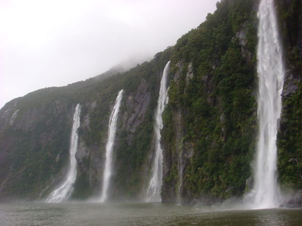 The Four Sisters Waterfalls at Milford Sound