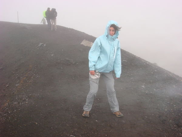 getting blown away on the crater rim
