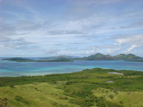 view from the top of a hill on our Fiji island