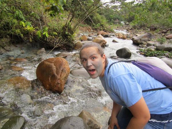 Lava rock mud on my face!!!