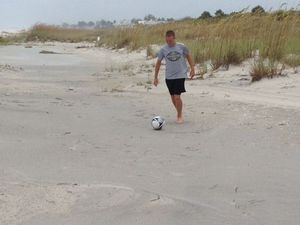 Soccer on the beach!