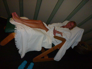 Ahh relaxing after a steamroom treatment