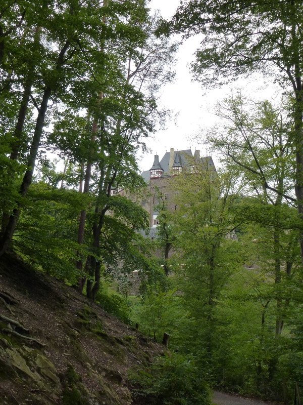 Finally spotting Burg Eltz Castle after about an hour of hiking