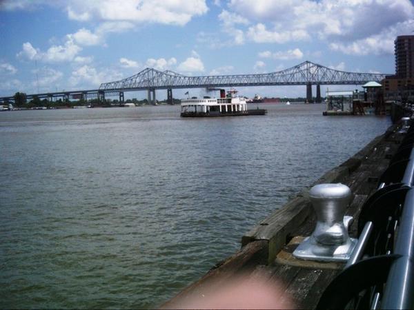 New Orleans Ferry to Algiers by Mississippi Bridge