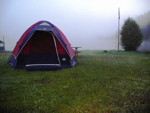 Tent in the mist