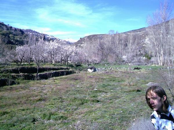 Owen and almond trees by the river