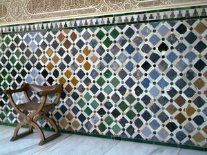 just one of the stunning tiled walls in the Nasrid palaces, Alhambra