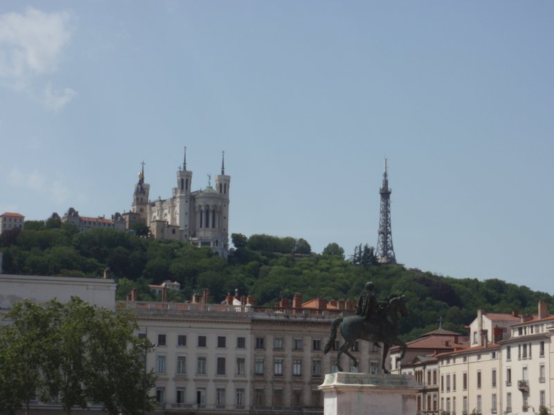 View of old Lyon from Bellecour