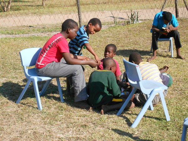 Children enjoying books at reading club