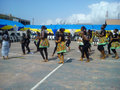Lower and Upper Primary and some JHS Students dancing at the 25th Anniversary Launch Celebrations 2