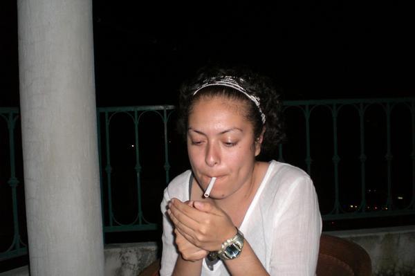 Smoking on the terrace