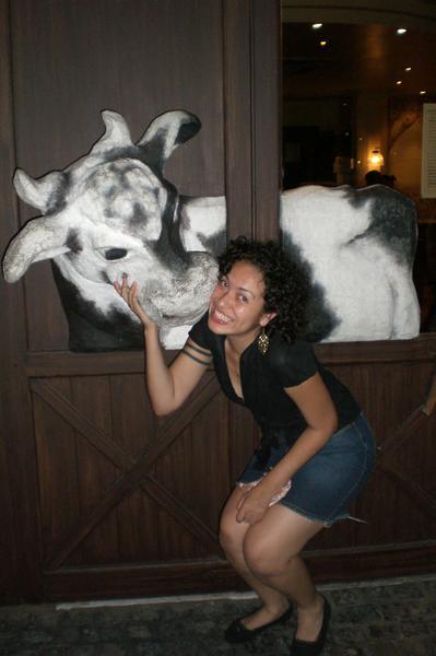 Cow kissing