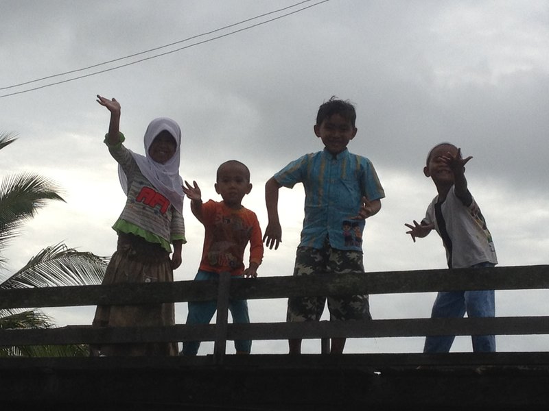 So friendly - kids on one of the bridges