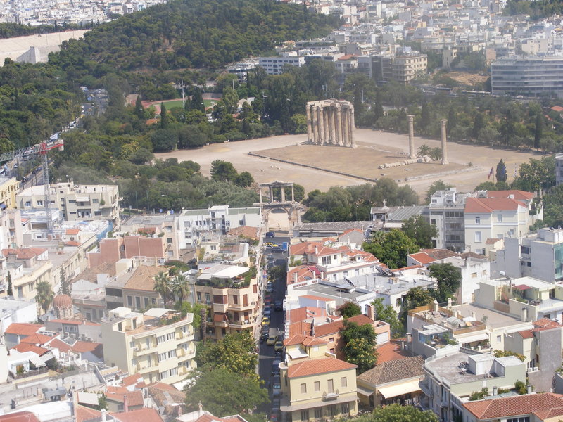 View of temple of Zeus from the acropolis