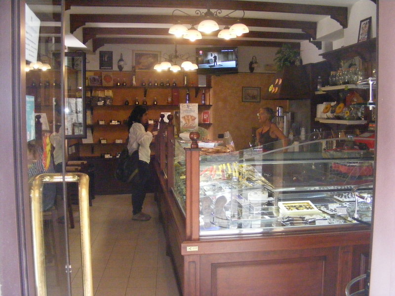 The gelato and chocolate store