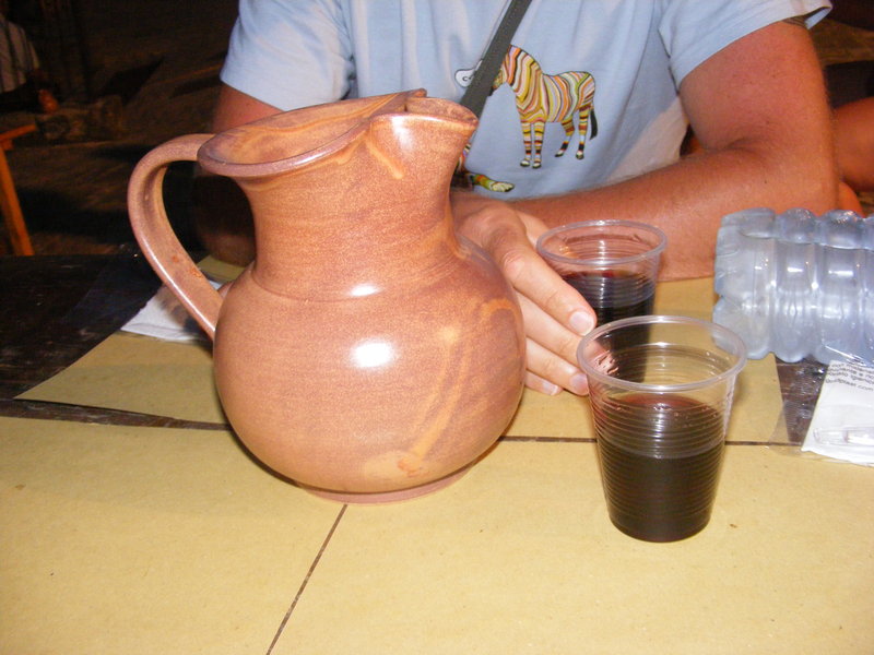 Rustic wine at the taverna