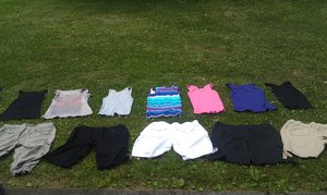 Clothing being pre-treated