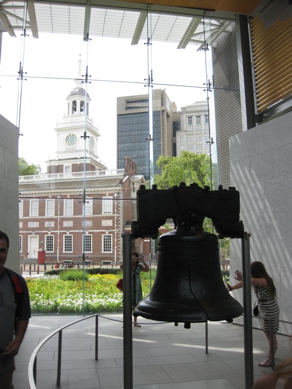 Liberty Bell og Independence Hall
