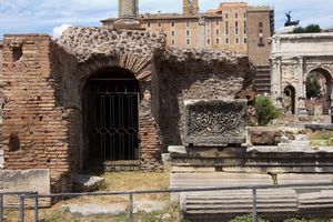 Where the body of Julius Caesar was burned 